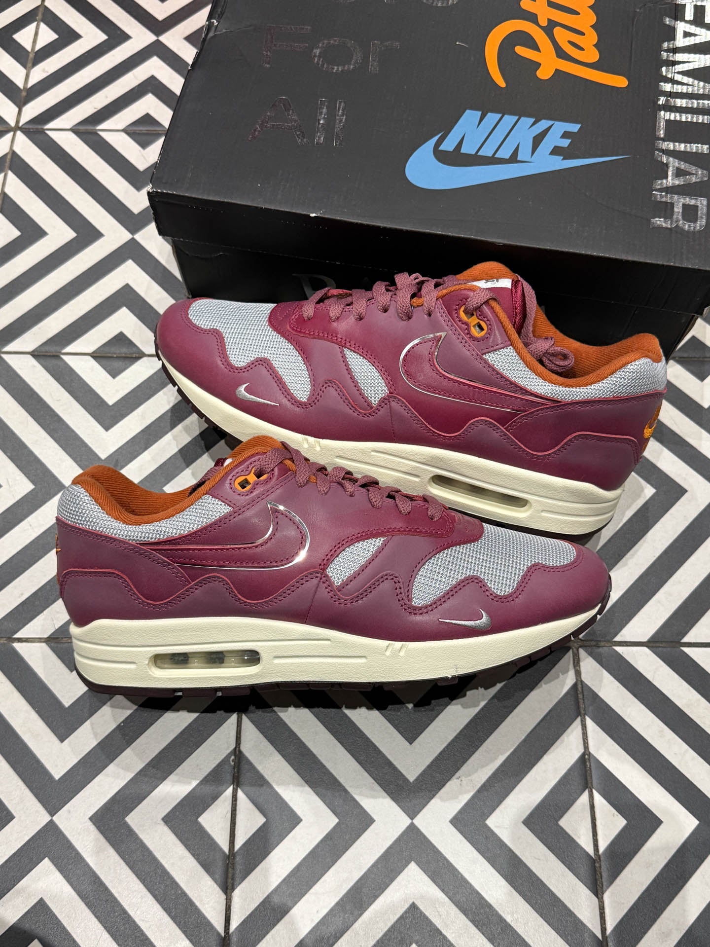 Air Max 1 Patta Rush Maroon (Taille 45)