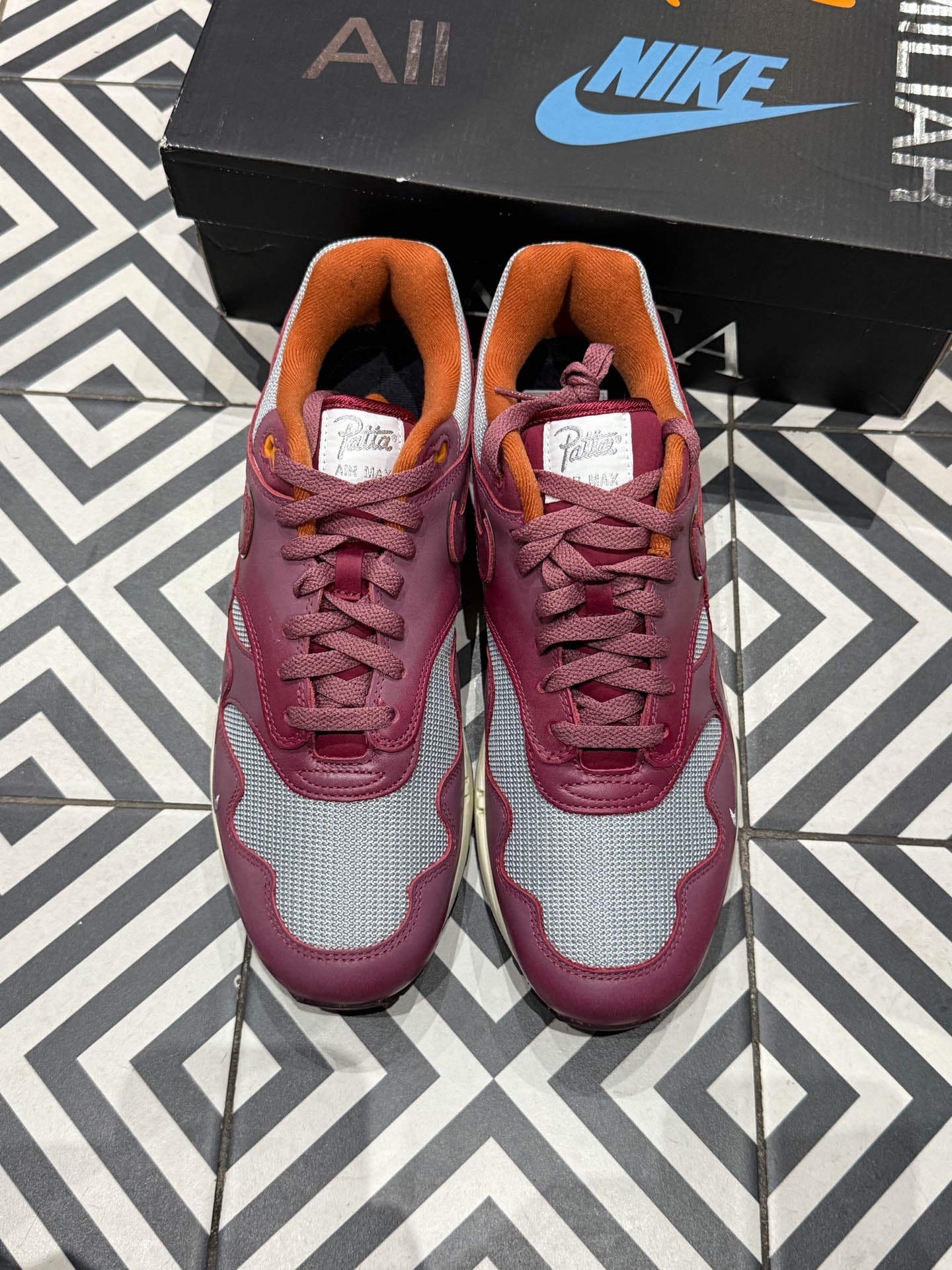 Air Max 1 Patta Rush Maroon (Taille 45)