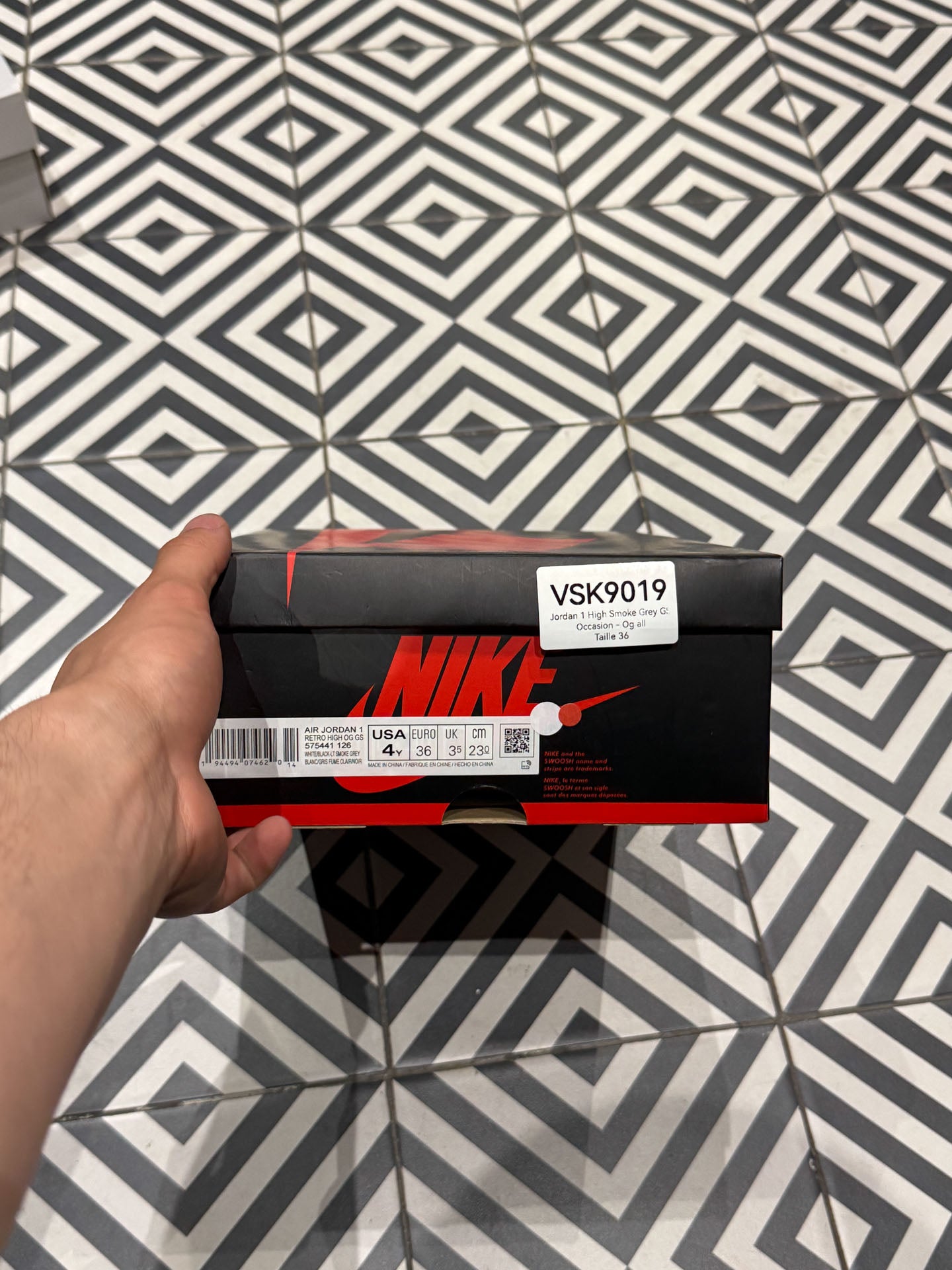 Jordan 1 High Smoke Grey GS (Taille 36)