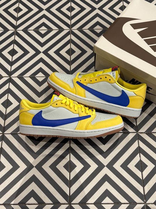 Jordan 1 Low Travis Scott Canary Yellow (Taille 36,5/43/44/44,5)