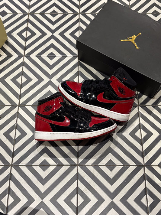 Jordan 1 High Patent Bred Gs (Taille 36,5)