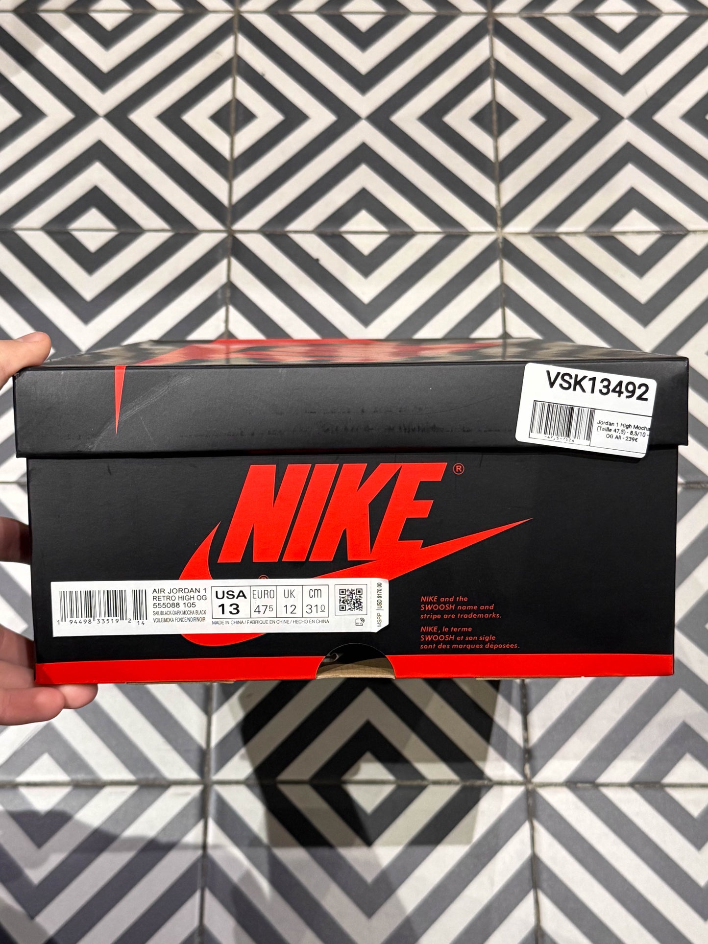 Jordan 1 High Mocha (Taille 47,5)