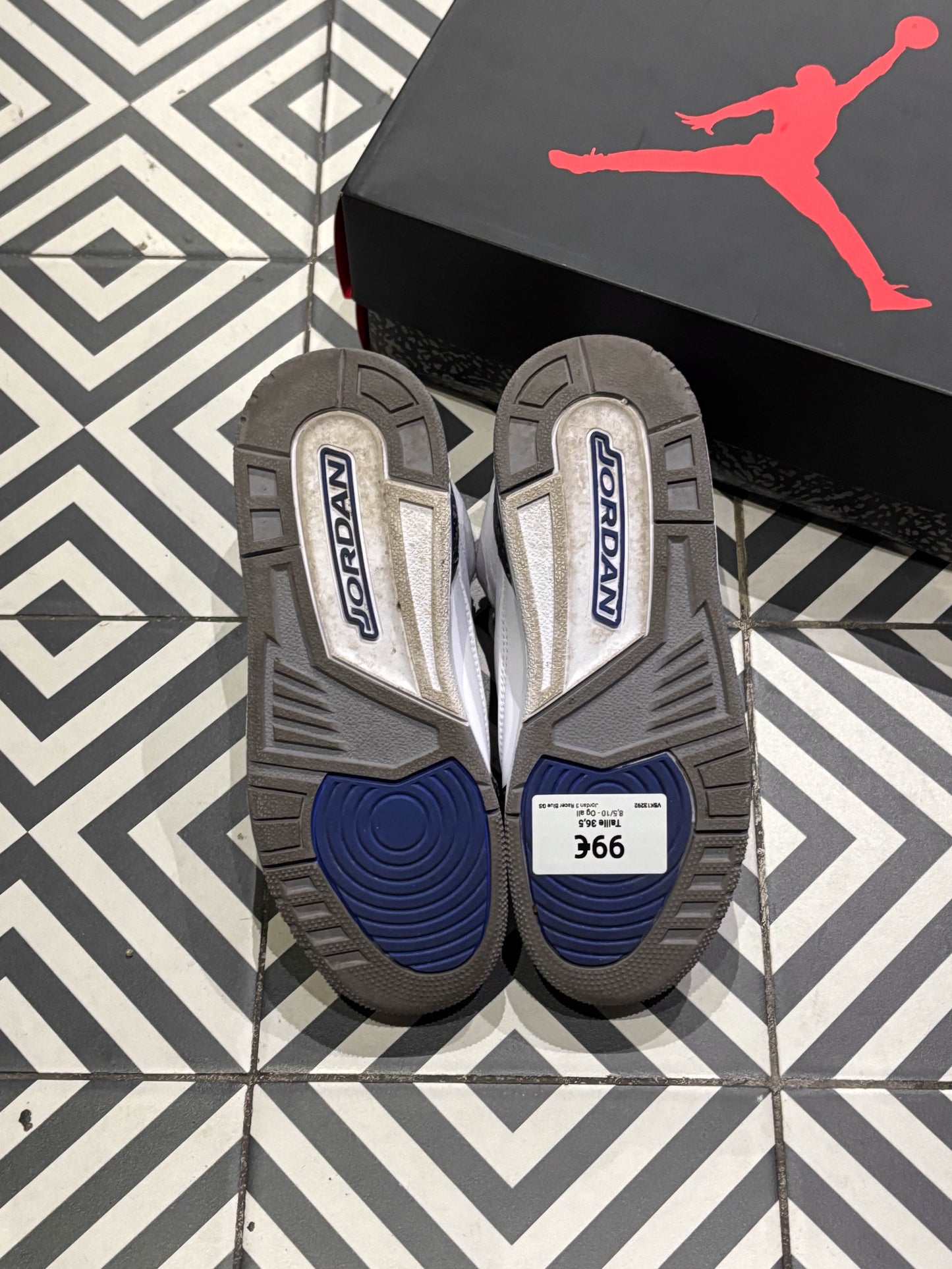 Jordan 3 Racer Blue GS (Taille 36,5)