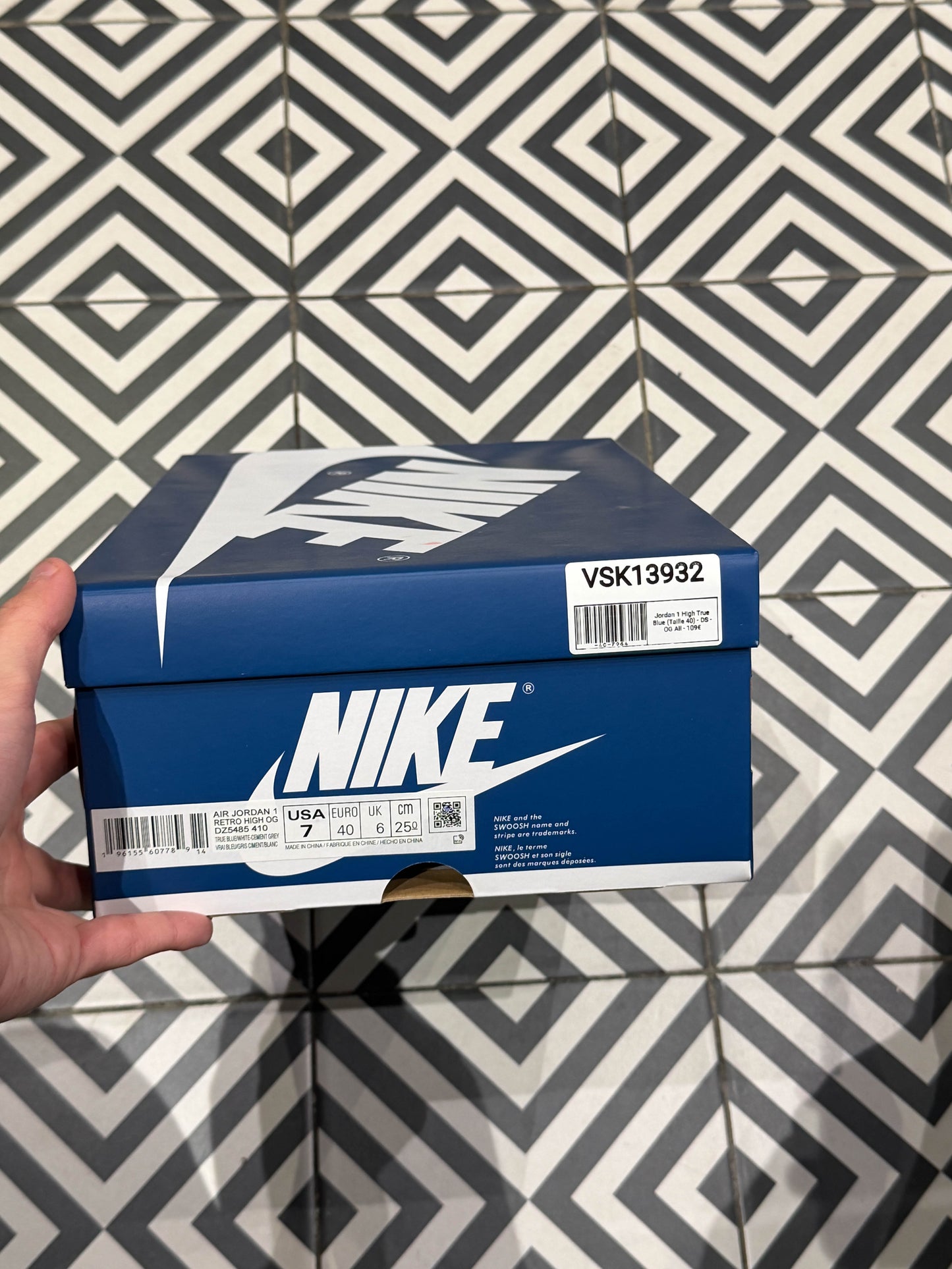 Jordan 1 High True Blue (Taille 40)