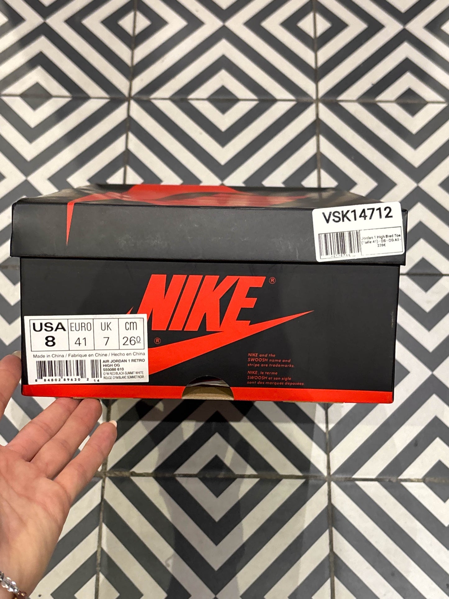 Jordan 1 High Bred Toe (Taille 41)