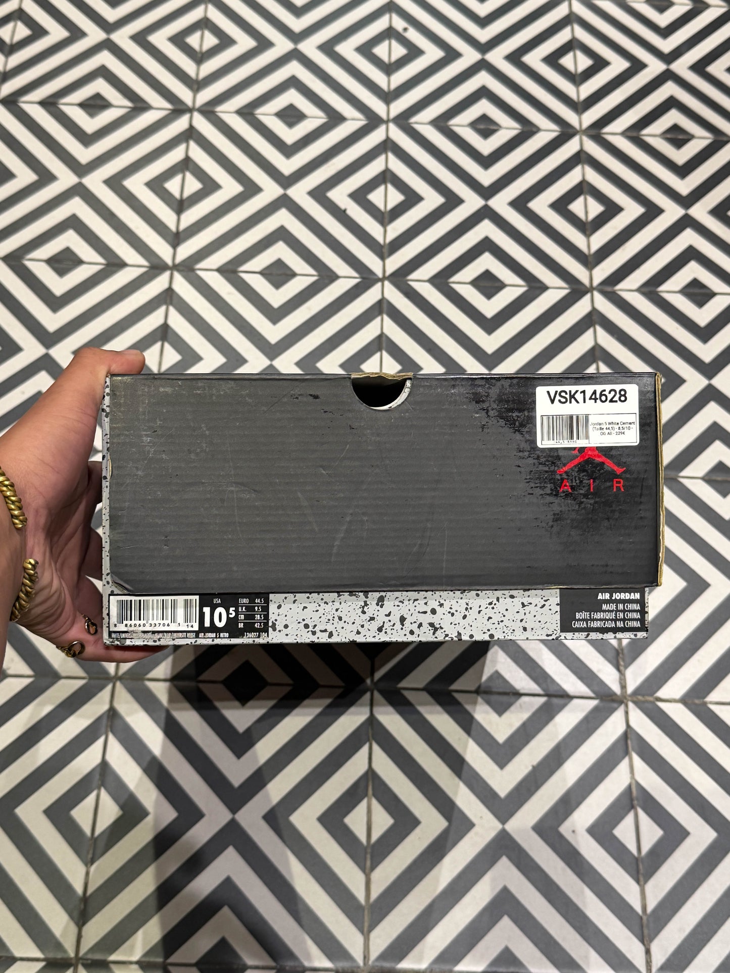 Jordan 5 White Cement (Taille 44,5)