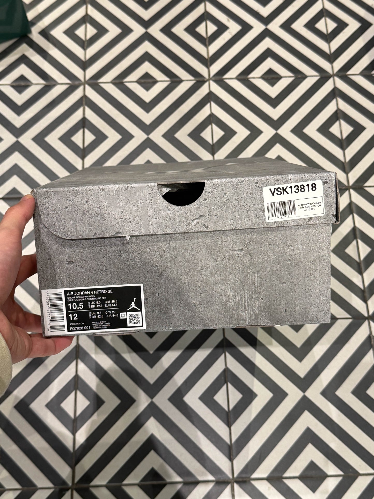 Jordan 4 Wet Cement (Taille 44,5)