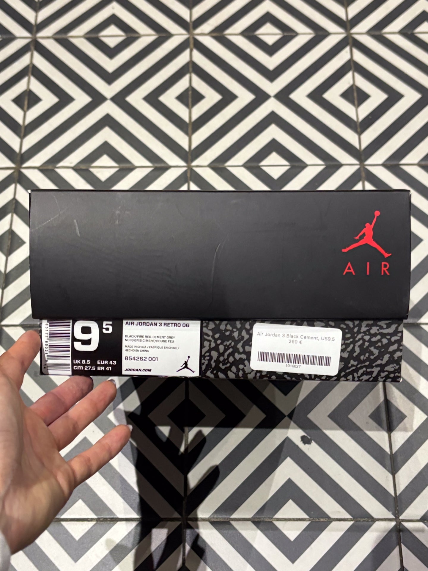 Jordan 3 Black Cement (Taille 43)