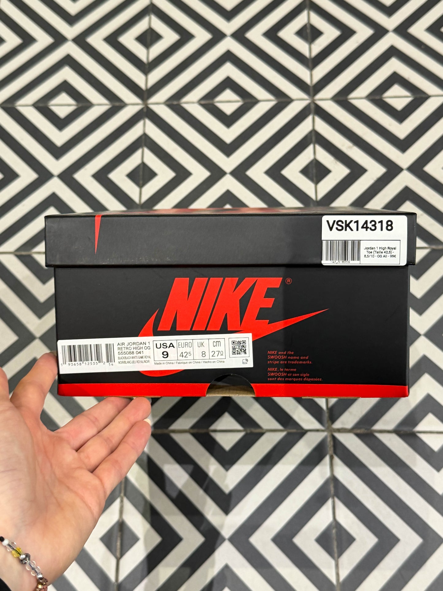 Jordan 1 High Royal Toe (Taille 42,5)