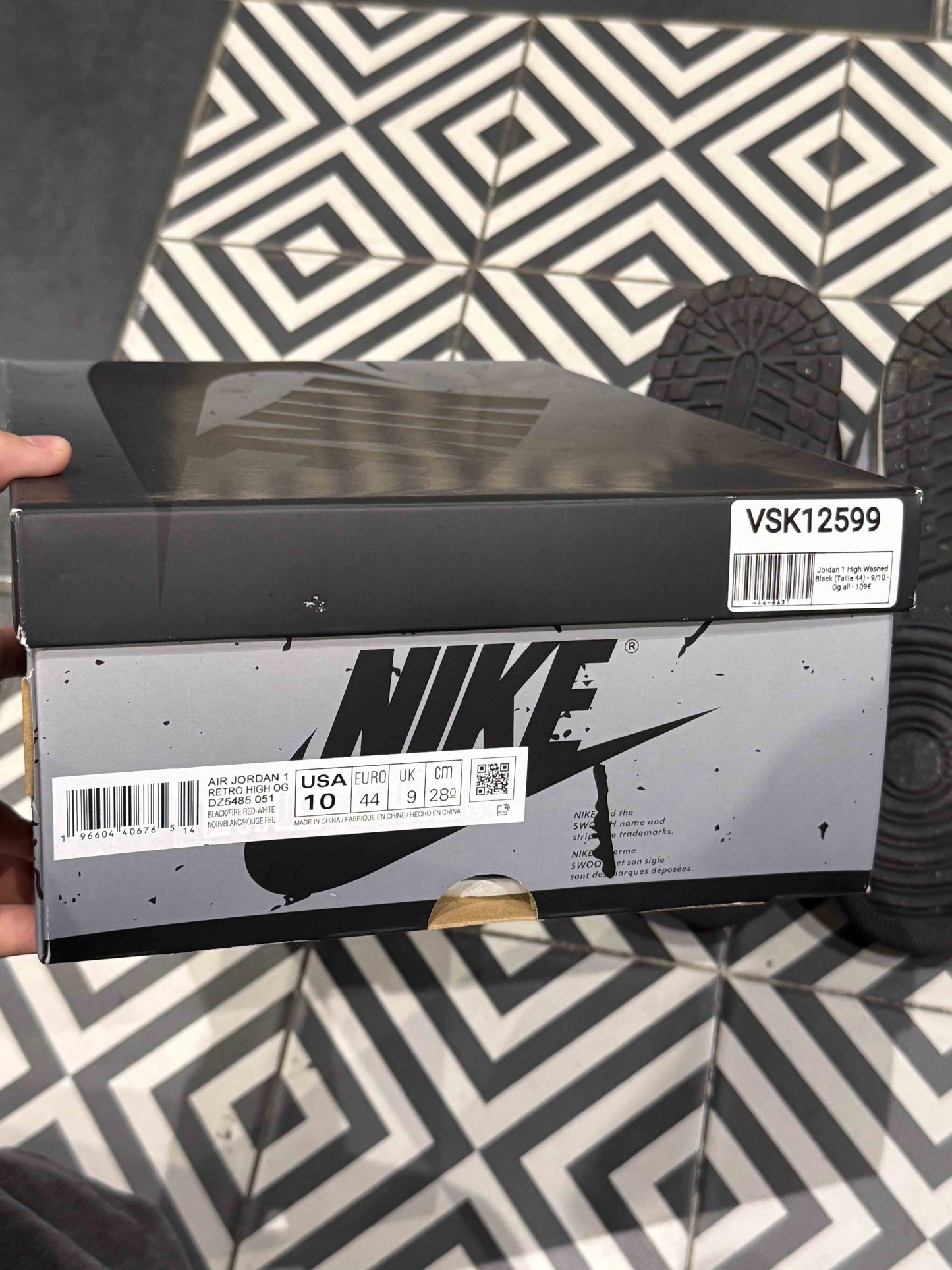 Jordan 1 High Washed Black (Taille 44)